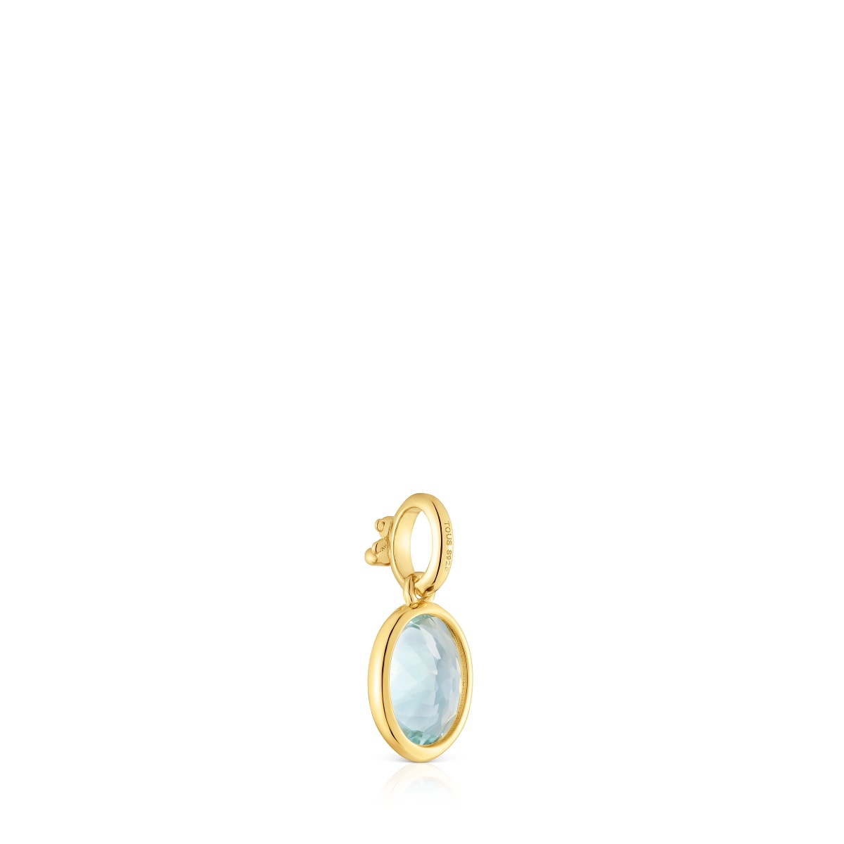 Colgante pequeño con baño de oro 18 kt sobre plata y aguamarina Medallions