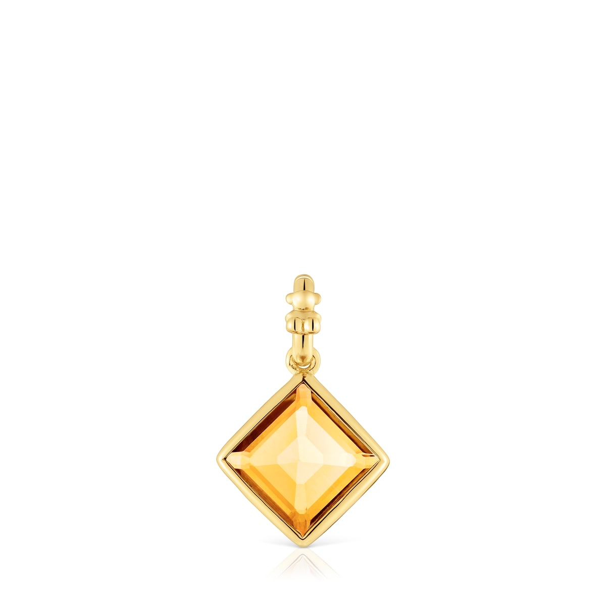Colgante pequeño con baño de oro 18 kt sobre plata y citrino Medallions