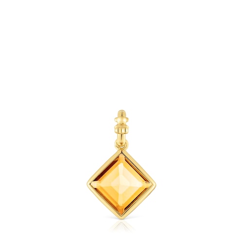 Small 18kt gold plating over silver Pendant with citrine Medallions