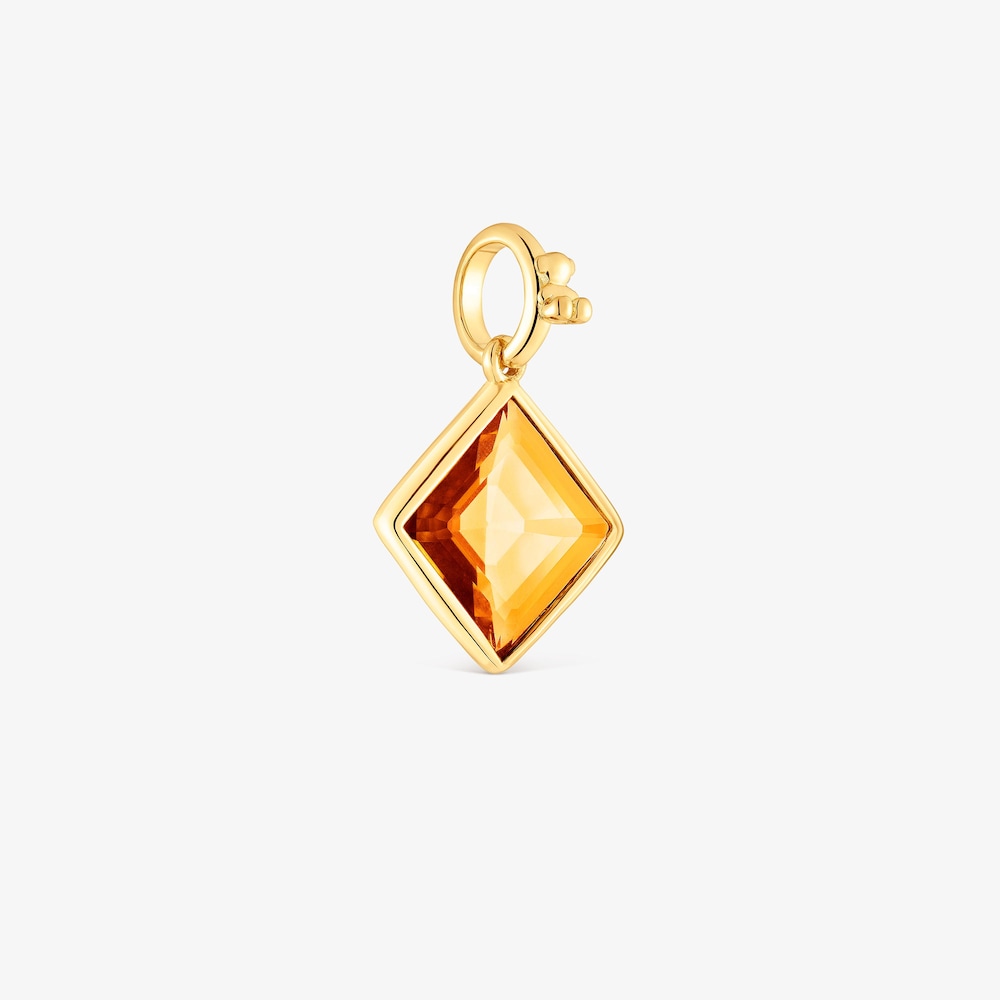 Small 18K gold vermeil Pendant with citrine Medallions