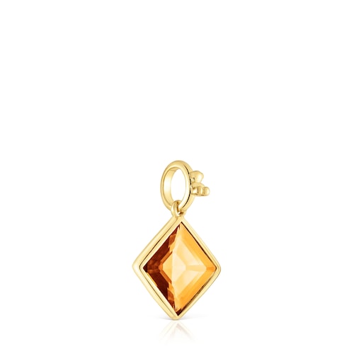 Small 18kt gold plating over silver Pendant with citrine Medallions