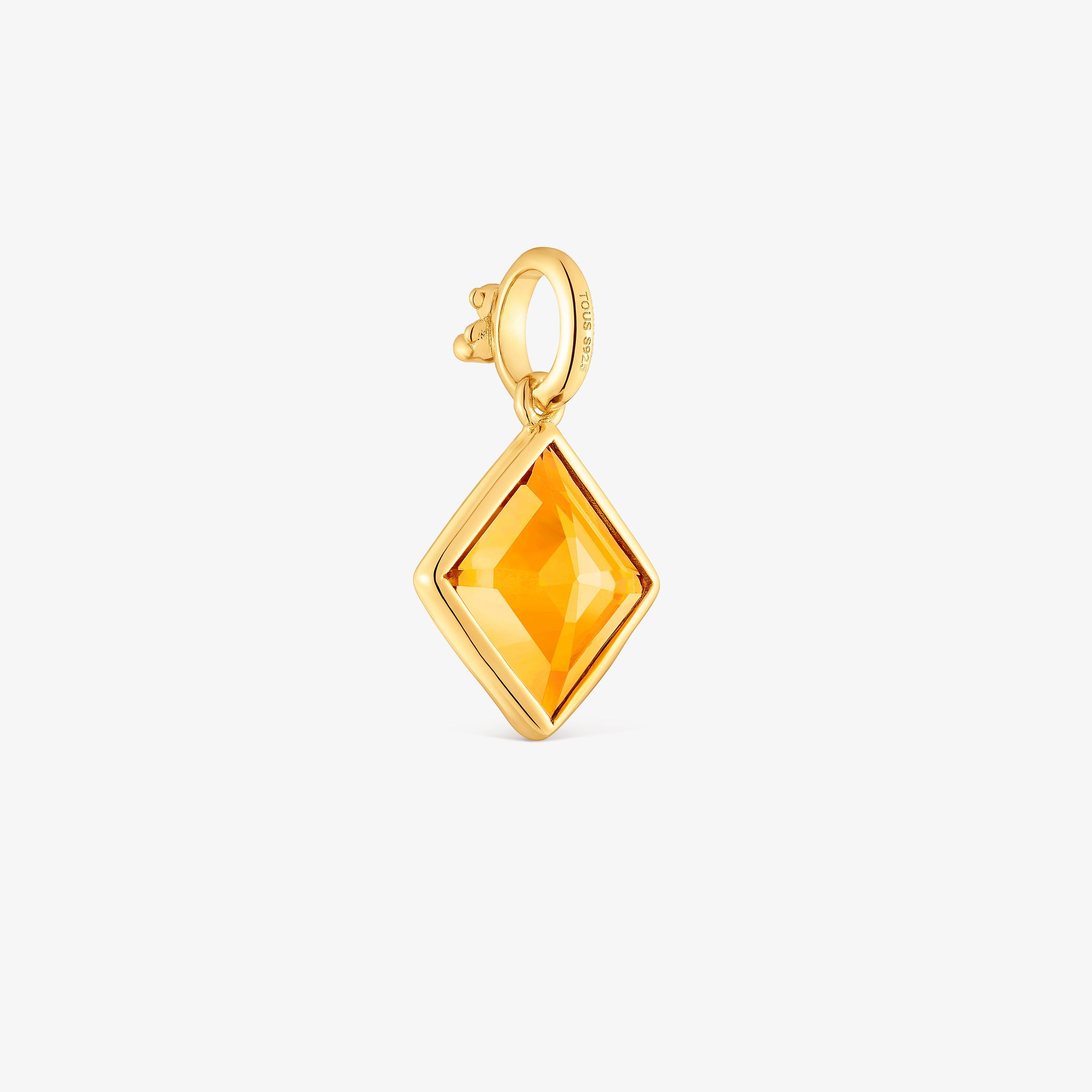 Small 18K gold vermeil Pendant with citrine Medallions