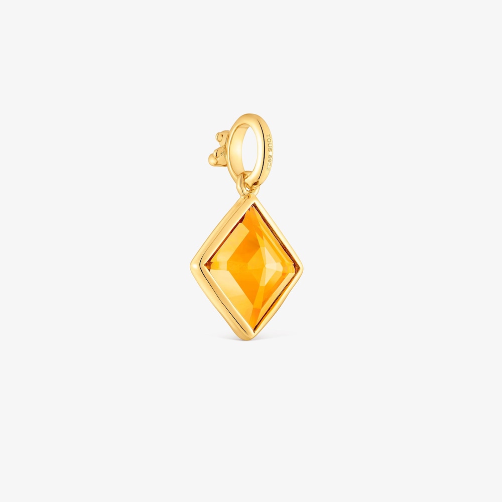 Small 18K gold vermeil Pendant with citrine Medallions