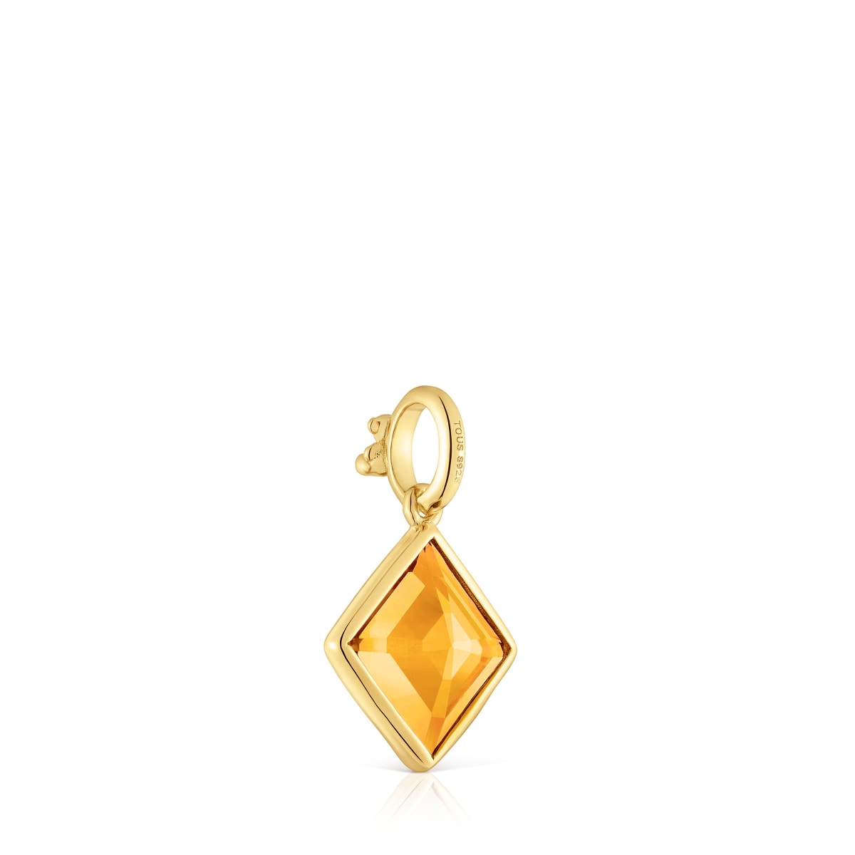 Colgante pequeño con baño de oro 18 kt sobre plata y citrino Medallions