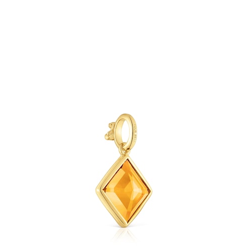 Small 18kt gold plating over silver Pendant with citrine Medallions