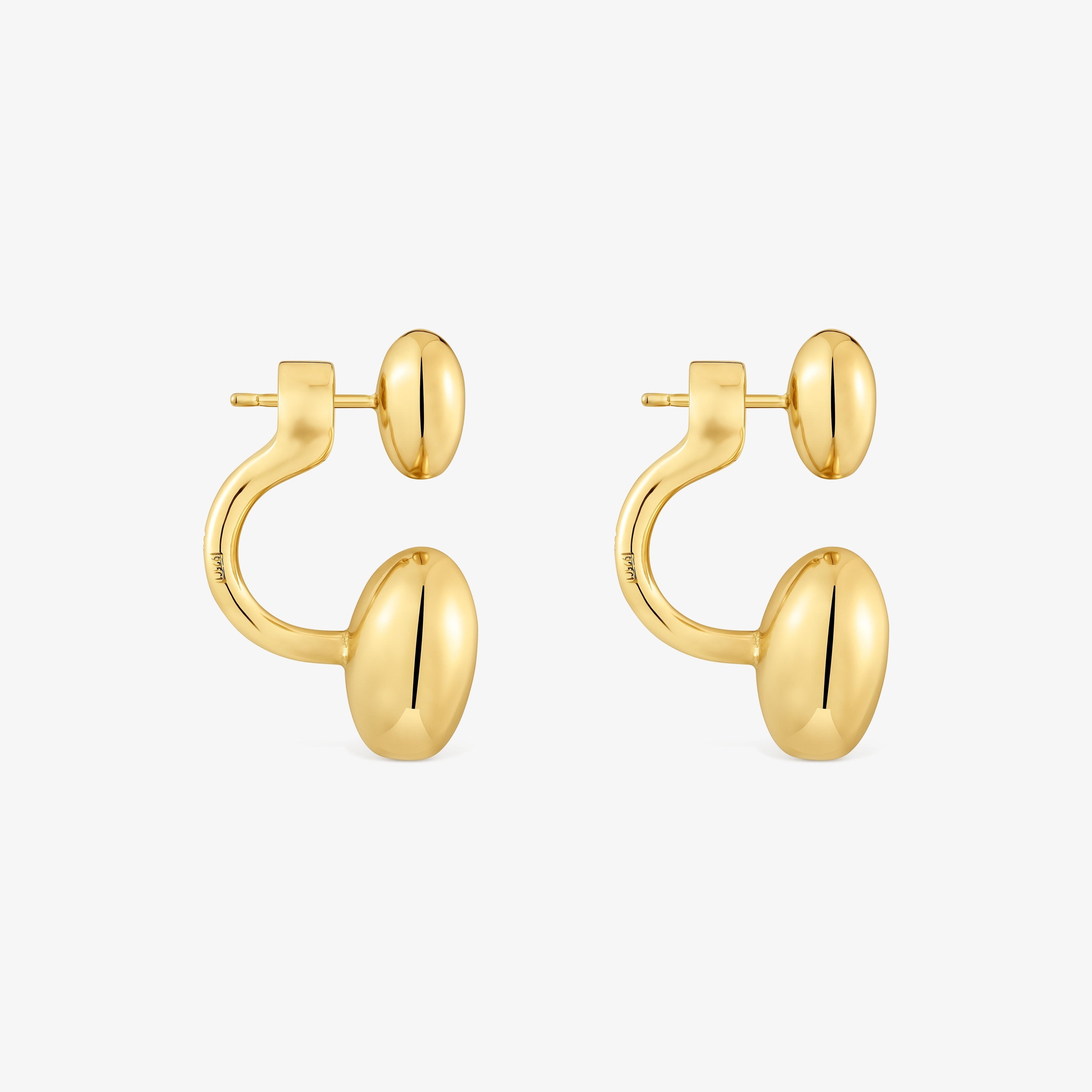 Short 18K gold vermeil Earrings with heart motif Garden of Love
