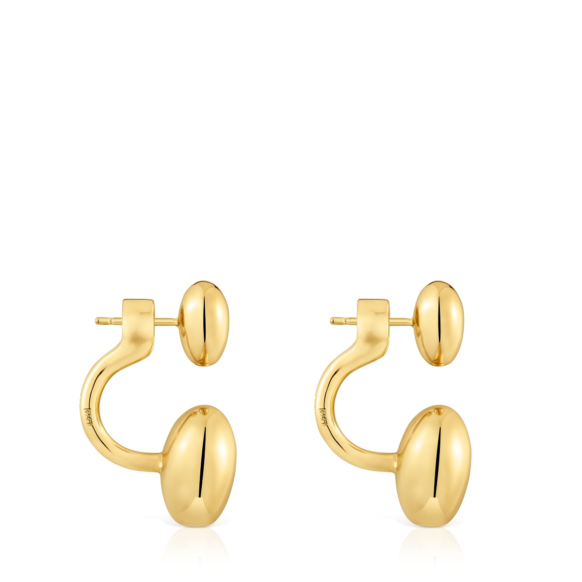 Short 18kt gold plating over silver Earrings with heart motif Garden of Love