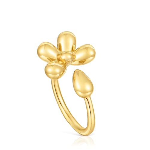 Anillo abierto con baño de oro de 18 kt sobre plata Daisy