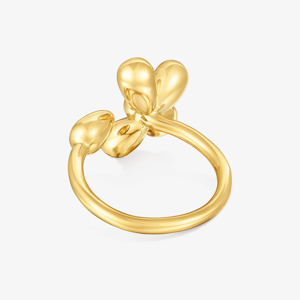 Anell obert amb bany d'or de 18 kt sobre plata Daisy