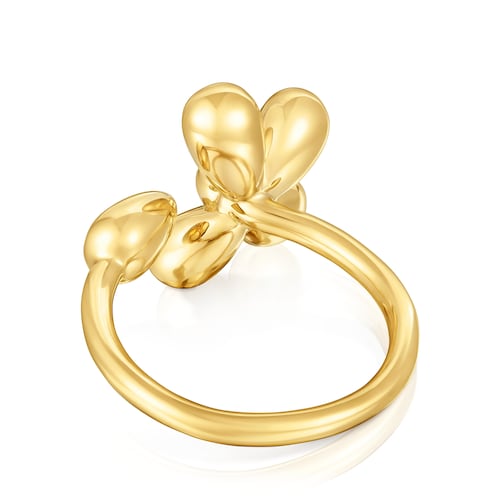 Anillo abierto con baño de oro de 18 kt sobre plata Daisy