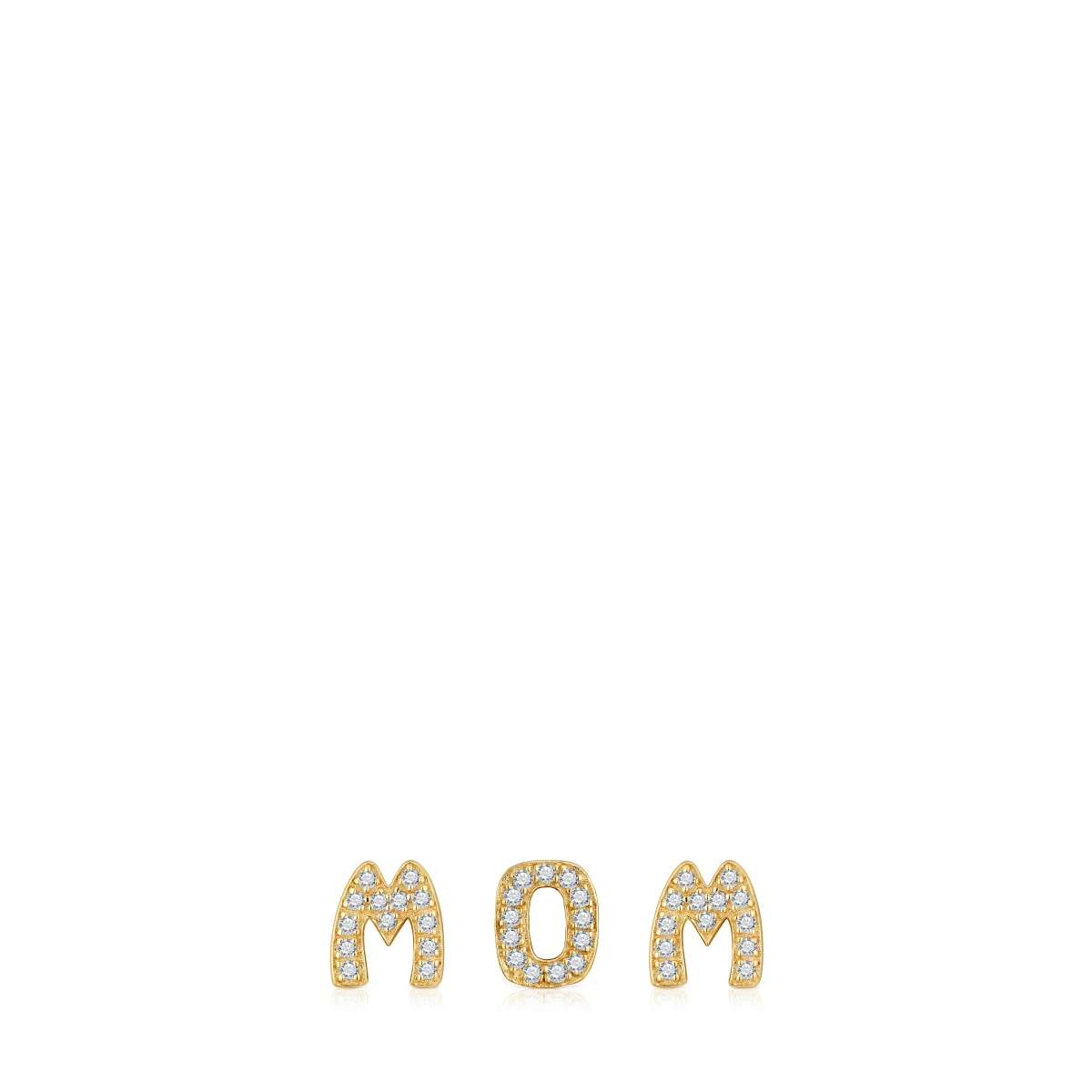 18kt gold plating over silver pack of Charms with diamonds TOUS Mom