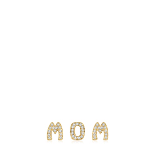 Pack charms TOUS Mom con baño de oro 18 kt sobre plata y diamantes