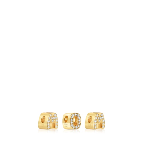 Pack charms TOUS Mom con baño de oro 18 kt sobre plata y diamantes
