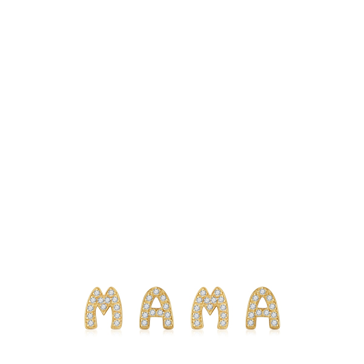 18kt gold plating over silver pack of Charms with diamonds TOUS Mama