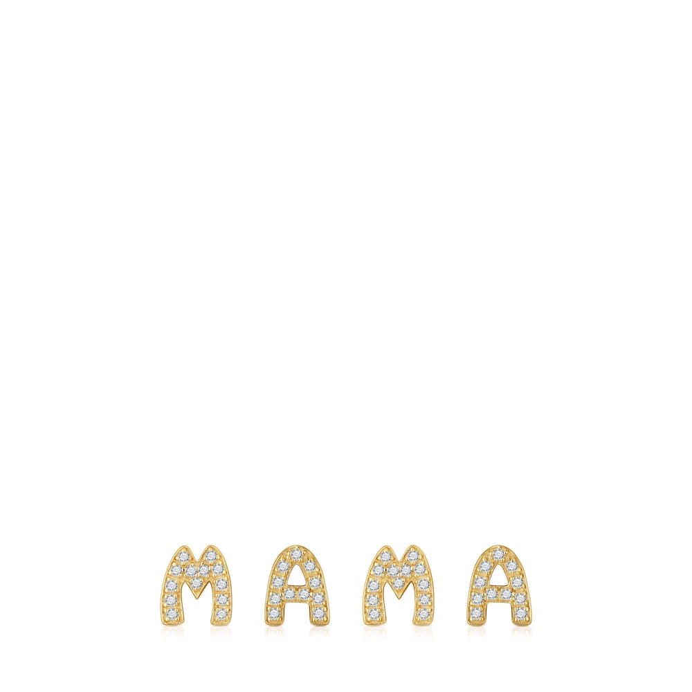 18kt gold plating over silver pack of Charms with diamonds TOUS Mama 18kt gold plating over silver pack of Charms with diamonds TOUS Mama