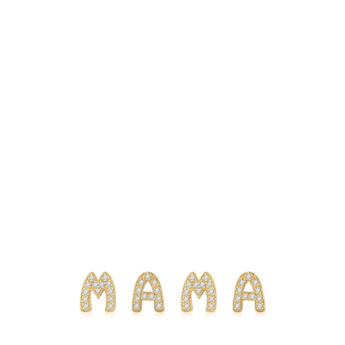 Pack charms TOUS Mama con baño de oro 18 kt sobre plata y diamantes