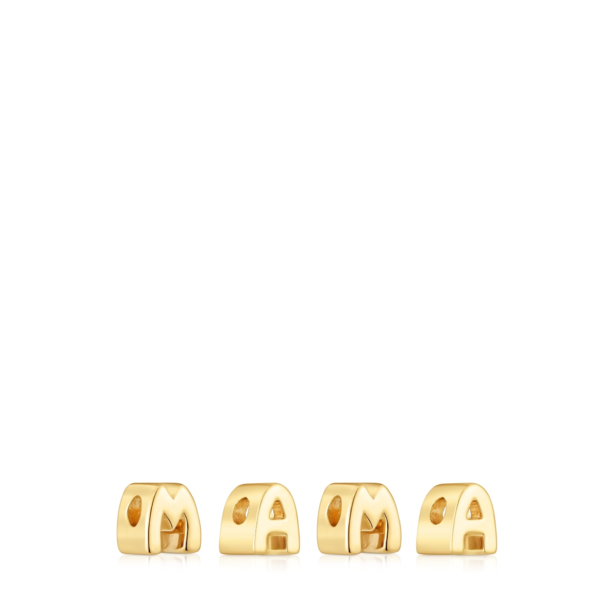 18kt gold plating over silver pack of Charms with diamonds TOUS Mama