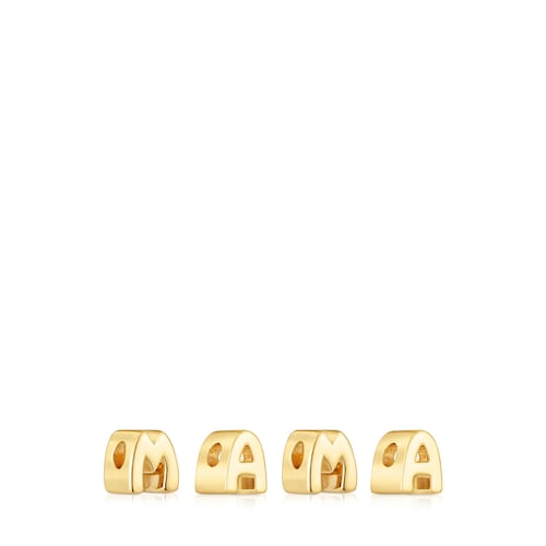 Pack charms TOUS Mama con baño de oro 18 kt sobre plata y diamantes