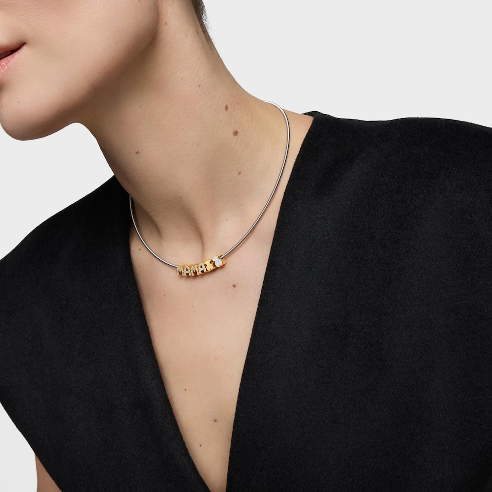 Pakiet charms&oacute;w ze srebra pokrytego 18-karatowym złotem z diamentami TOUS Mama