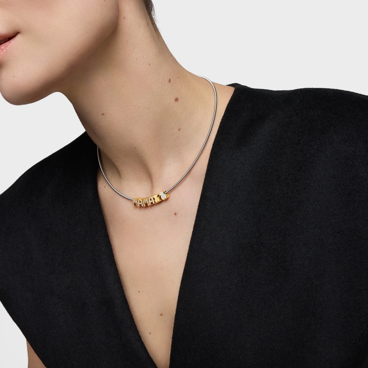18kt gold plating over silver pack of Charms with diamonds TOUS Mama