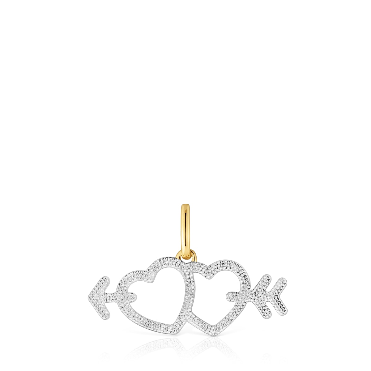 Two-tone heart-arrow motif Pendant Medallions