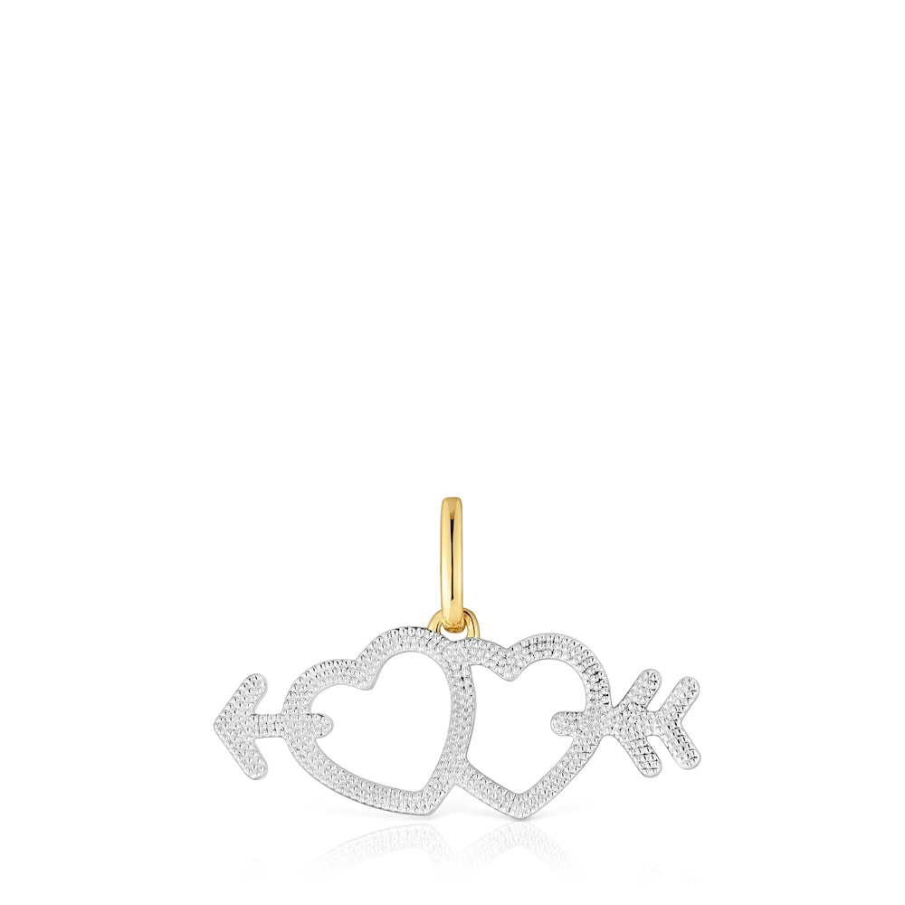 Two-tone heart-arrow motif Pendant Medallions