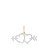 Pingente motivos seta/coração bicolor Medallions