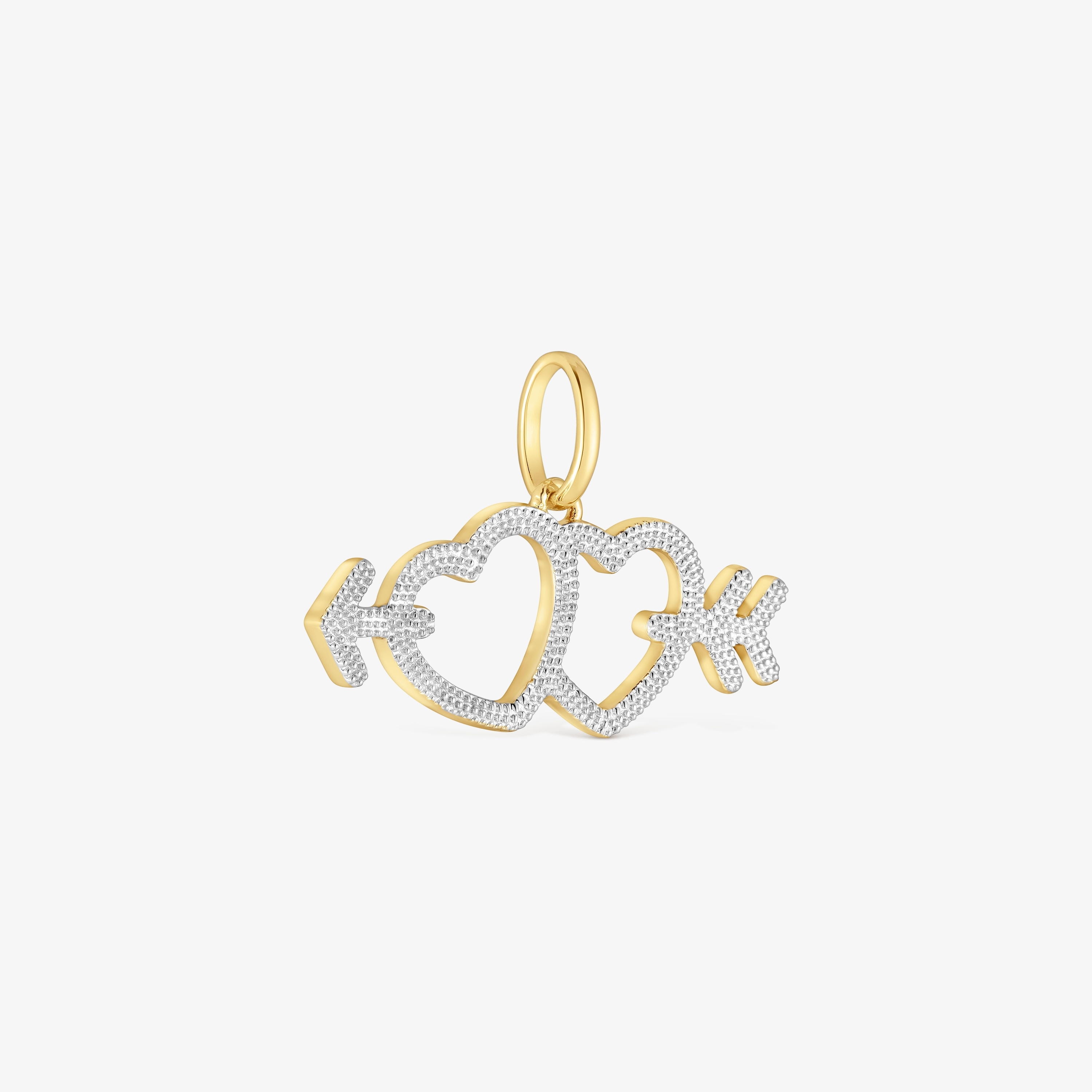 Two-tone heart/arrow motif Pendant Medallions