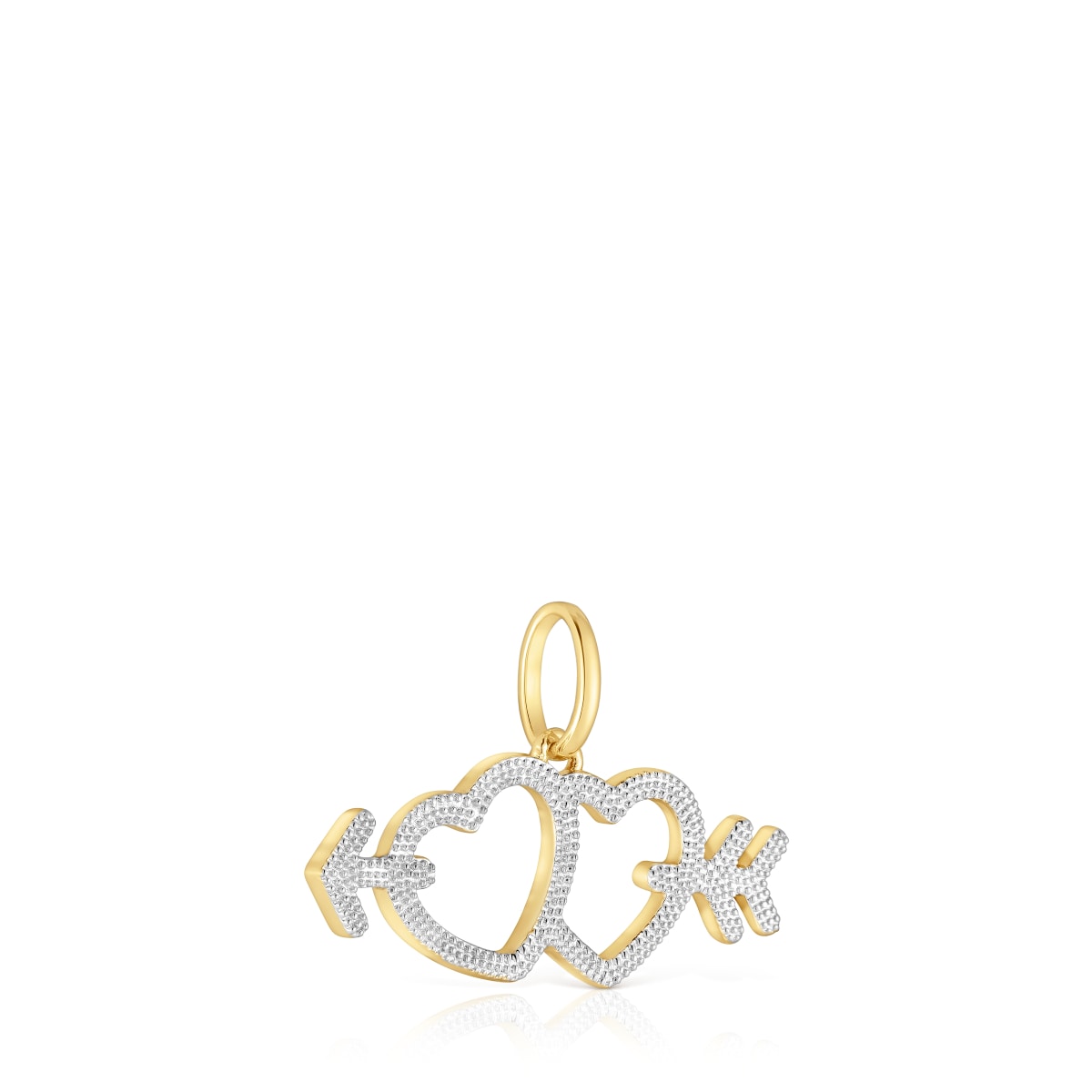 Two-tone heart-arrow motif Pendant Medallions