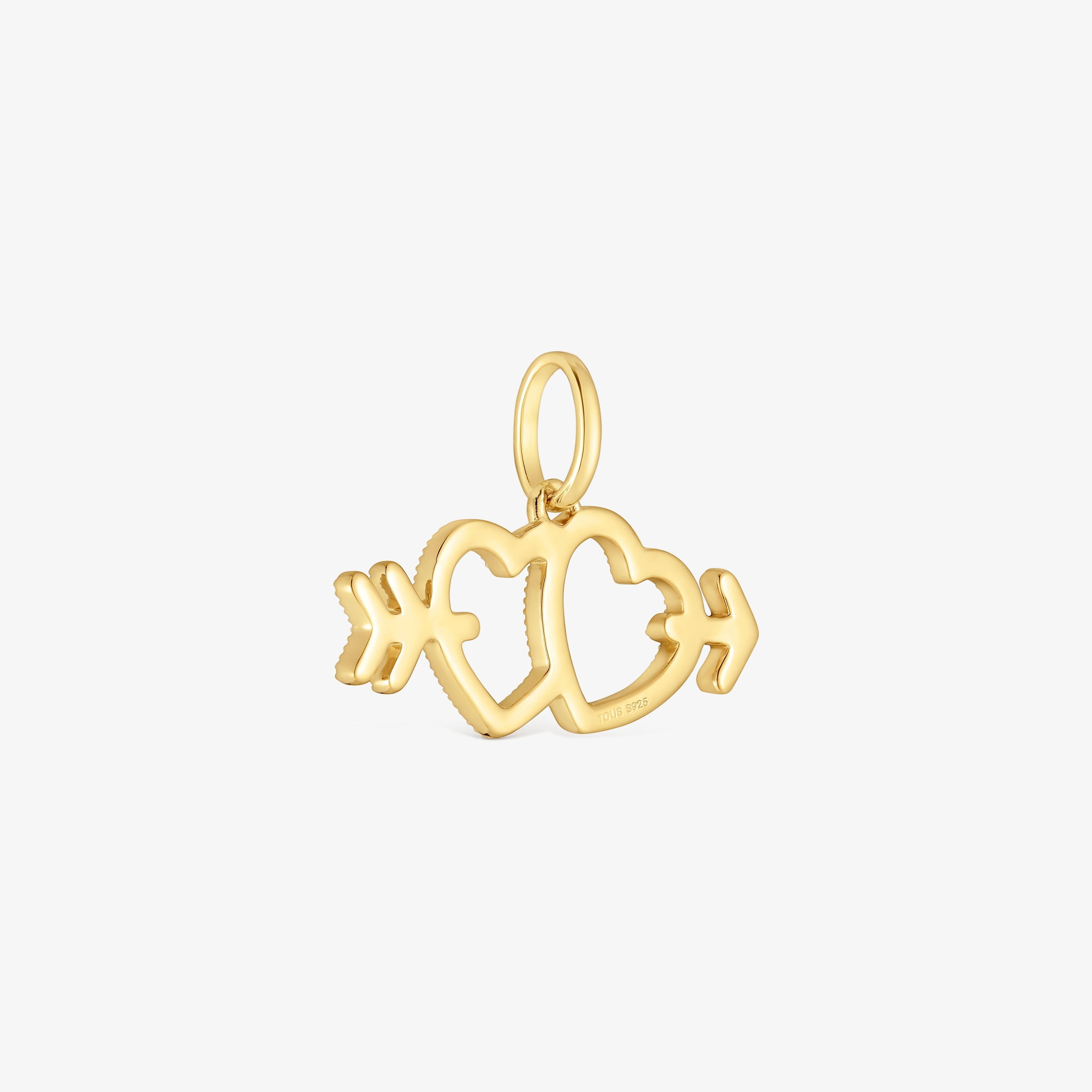 Two-tone heart/arrow motif Pendant Medallions