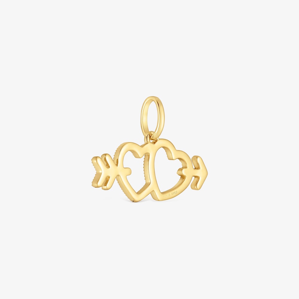 Pr&iacute;vesok s&nbsp;18&nbsp;kt pozl&aacute;ten&iacute;m na striebre a&nbsp;perleťov&yacute;mi mot&iacute;vmi srdca so &scaron;&iacute;pom Medallions