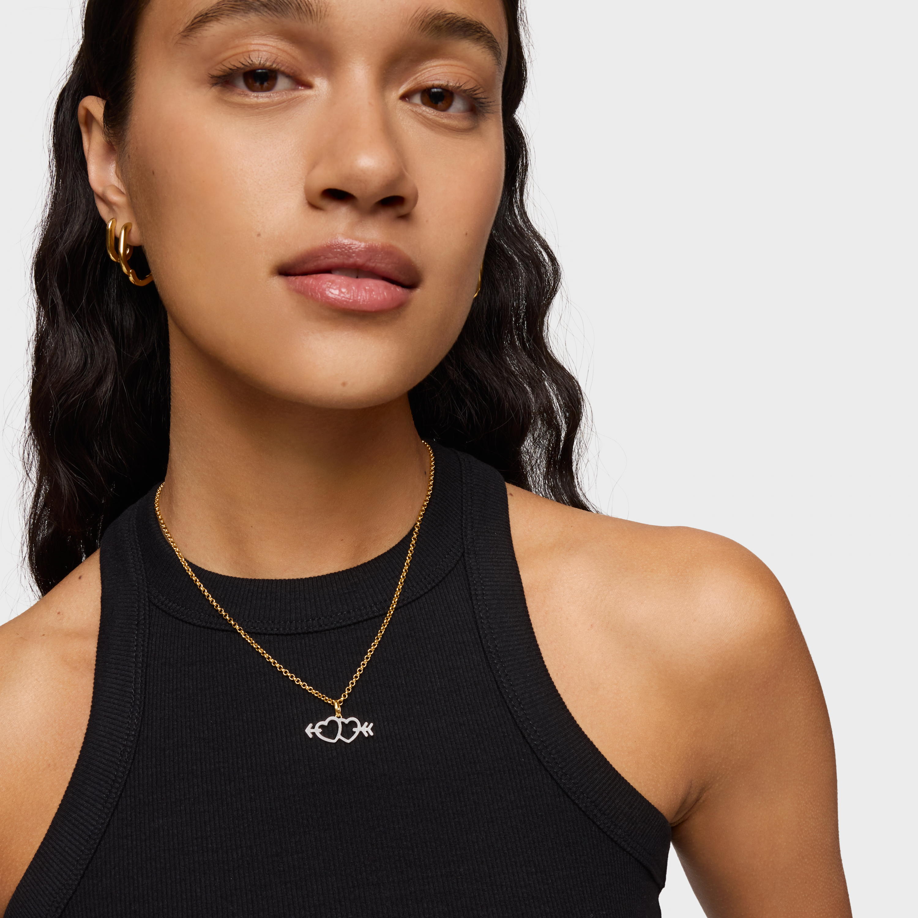 Two-tone heart/arrow motif Pendant Medallions