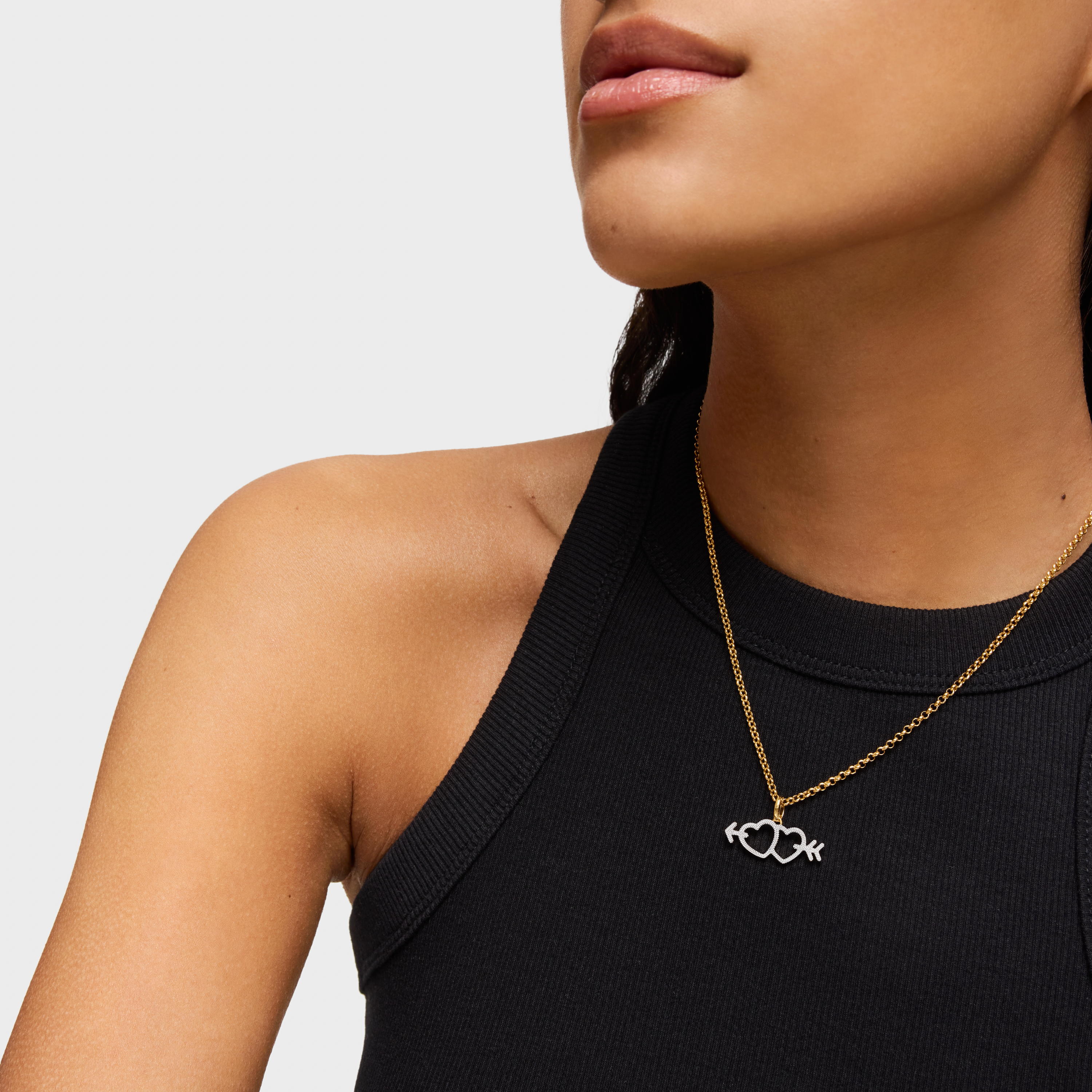 Two-tone heart/arrow motif Pendant Medallions