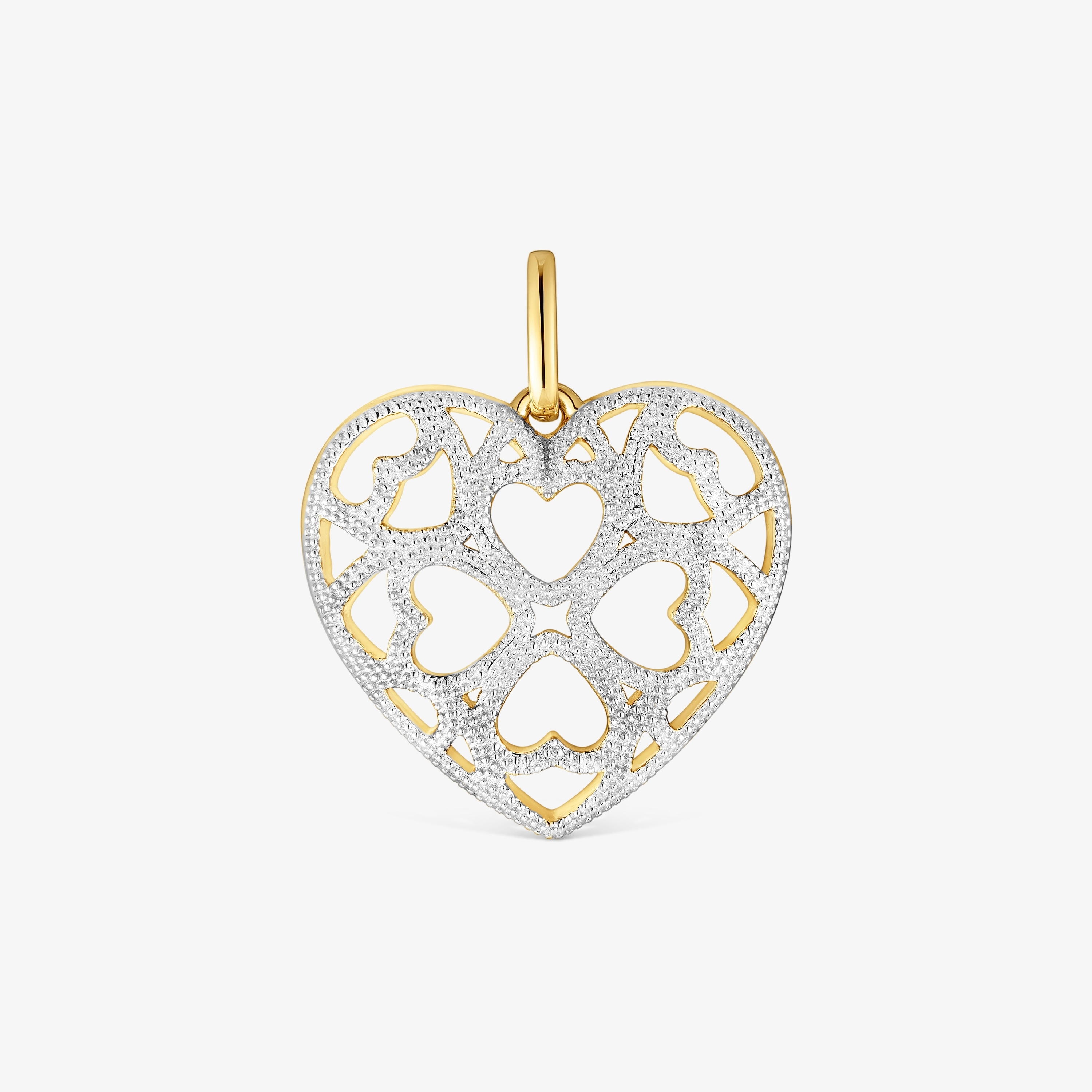 Two-tone heart Pendant Medallions