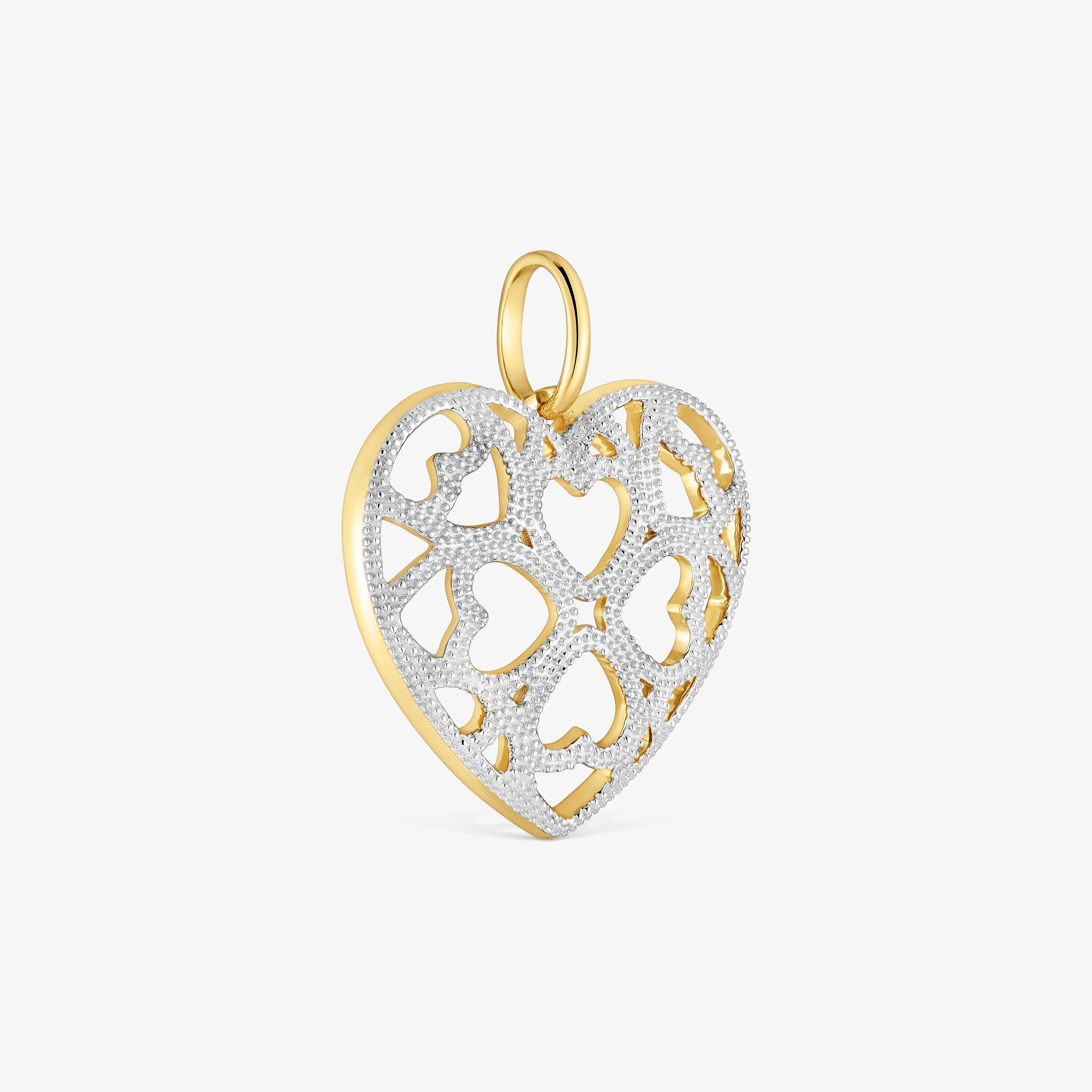 Two-tone heart Pendant Medallions