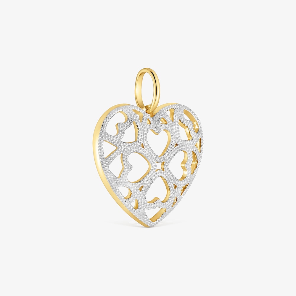 Two-tone heart Pendant Medallions