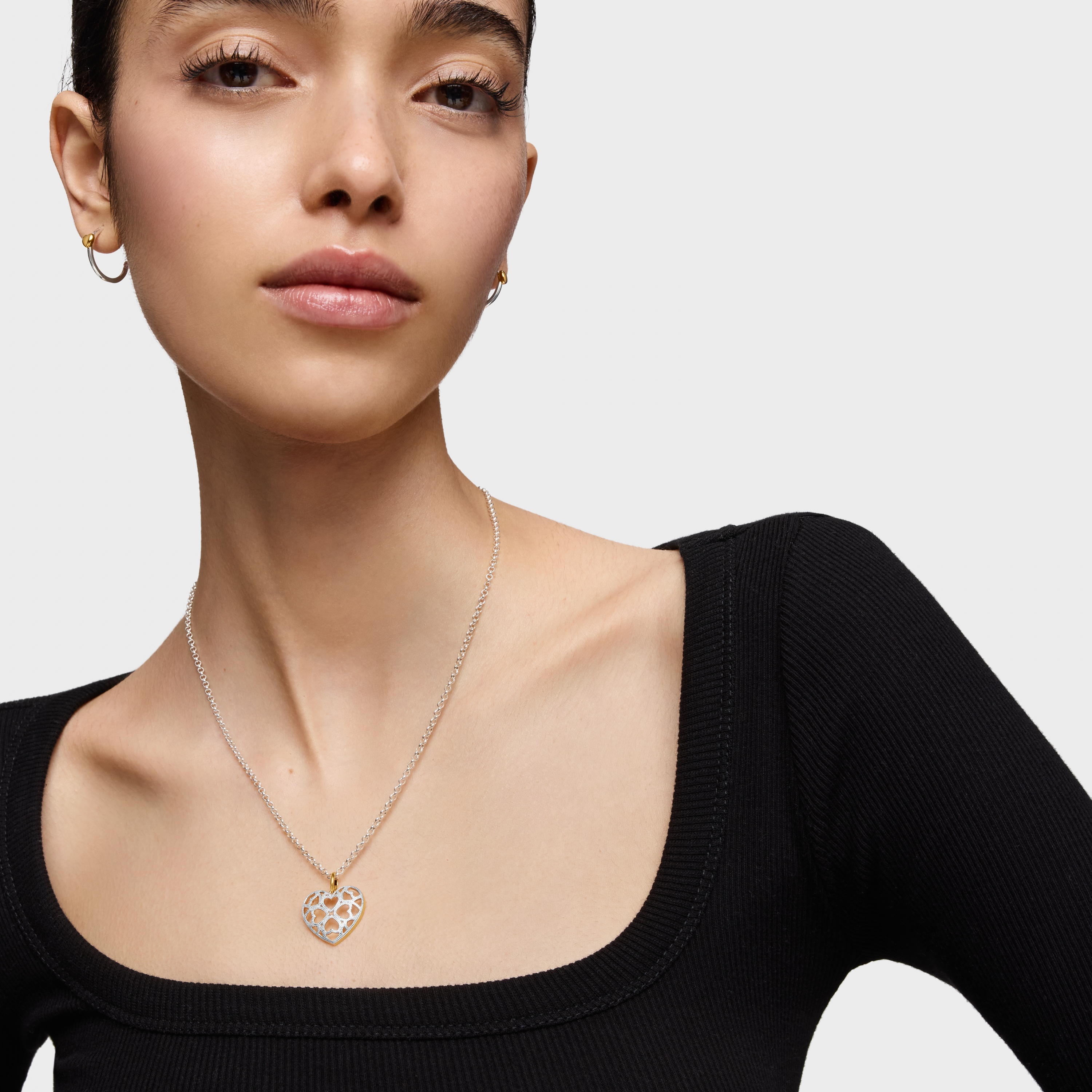 Two-tone heart Pendant Medallions