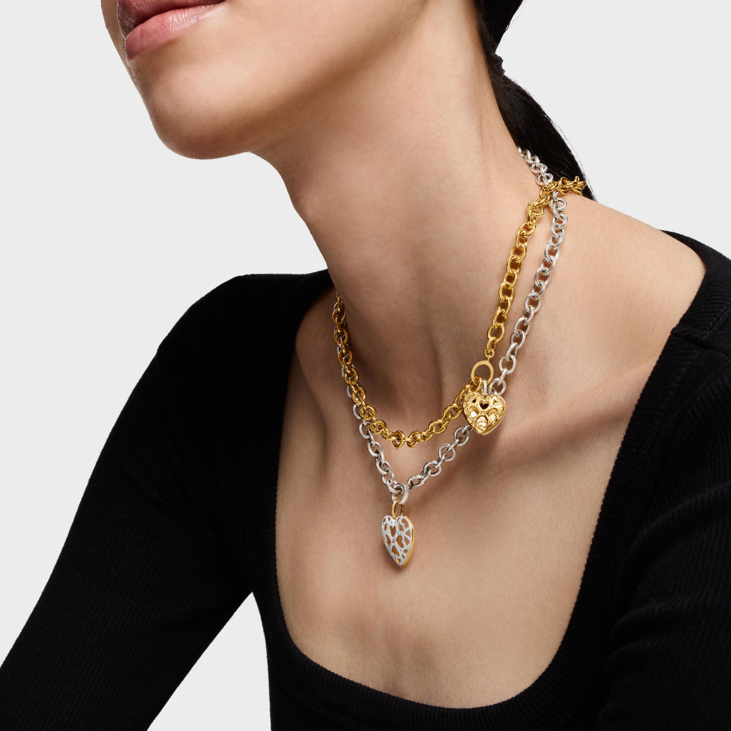 Two-tone heart Pendant Medallions