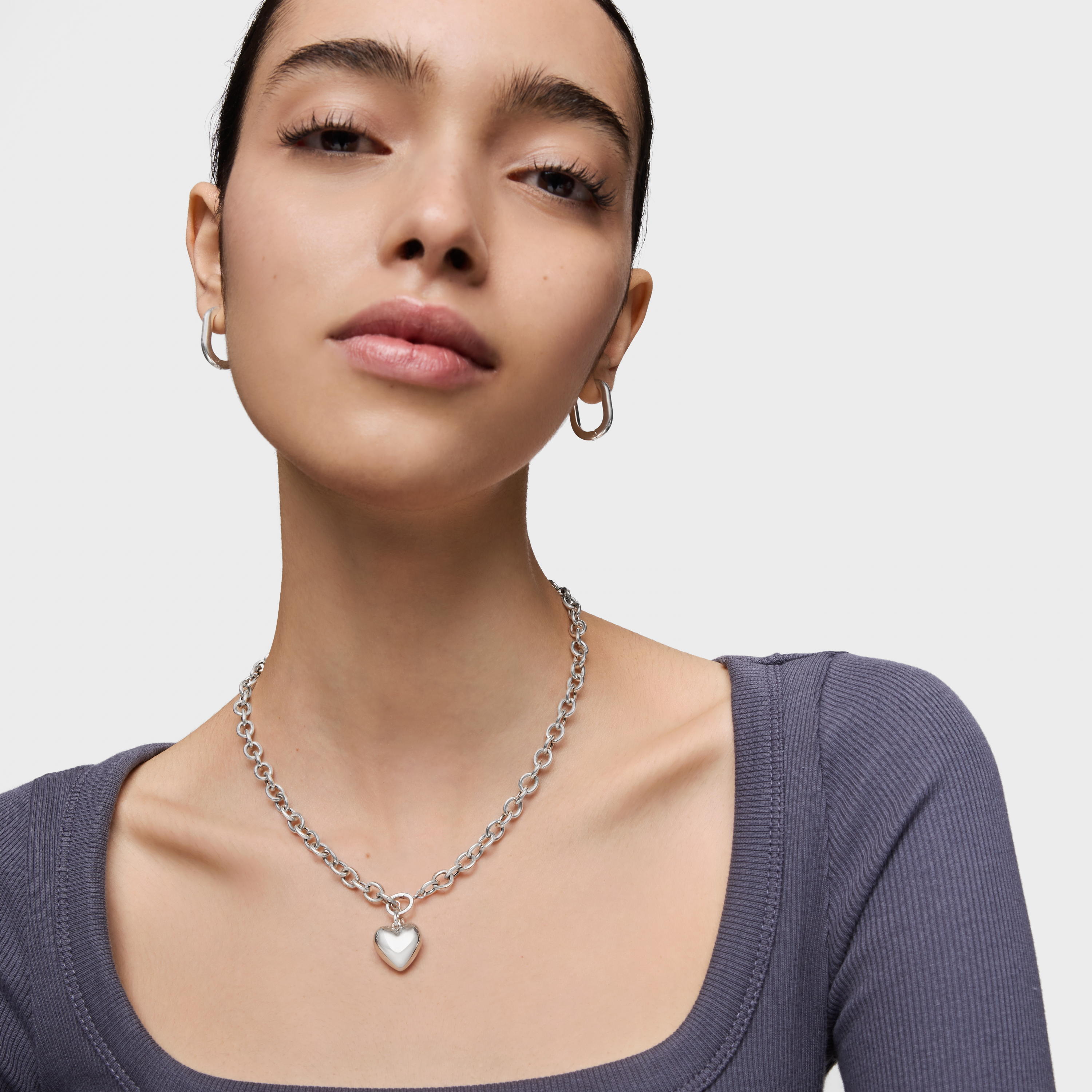 Small silver heart motif Pendant Garden of Love