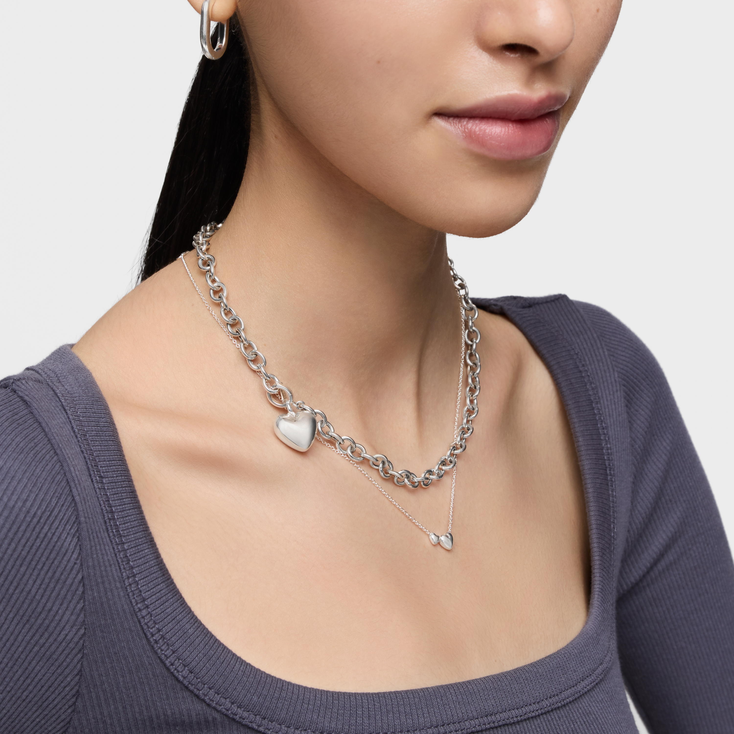 Small silver heart motif Pendant Garden of Love