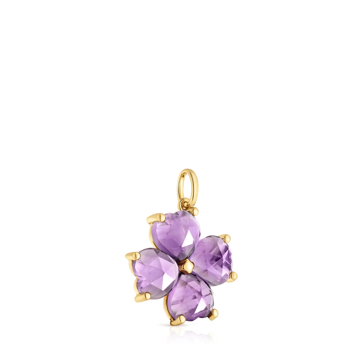 Gold Pendant with amethyst Daisy