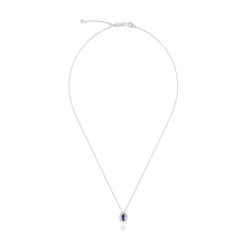 Colar em ouro branco com diamantes e safiras Tous Sweet Sapphire