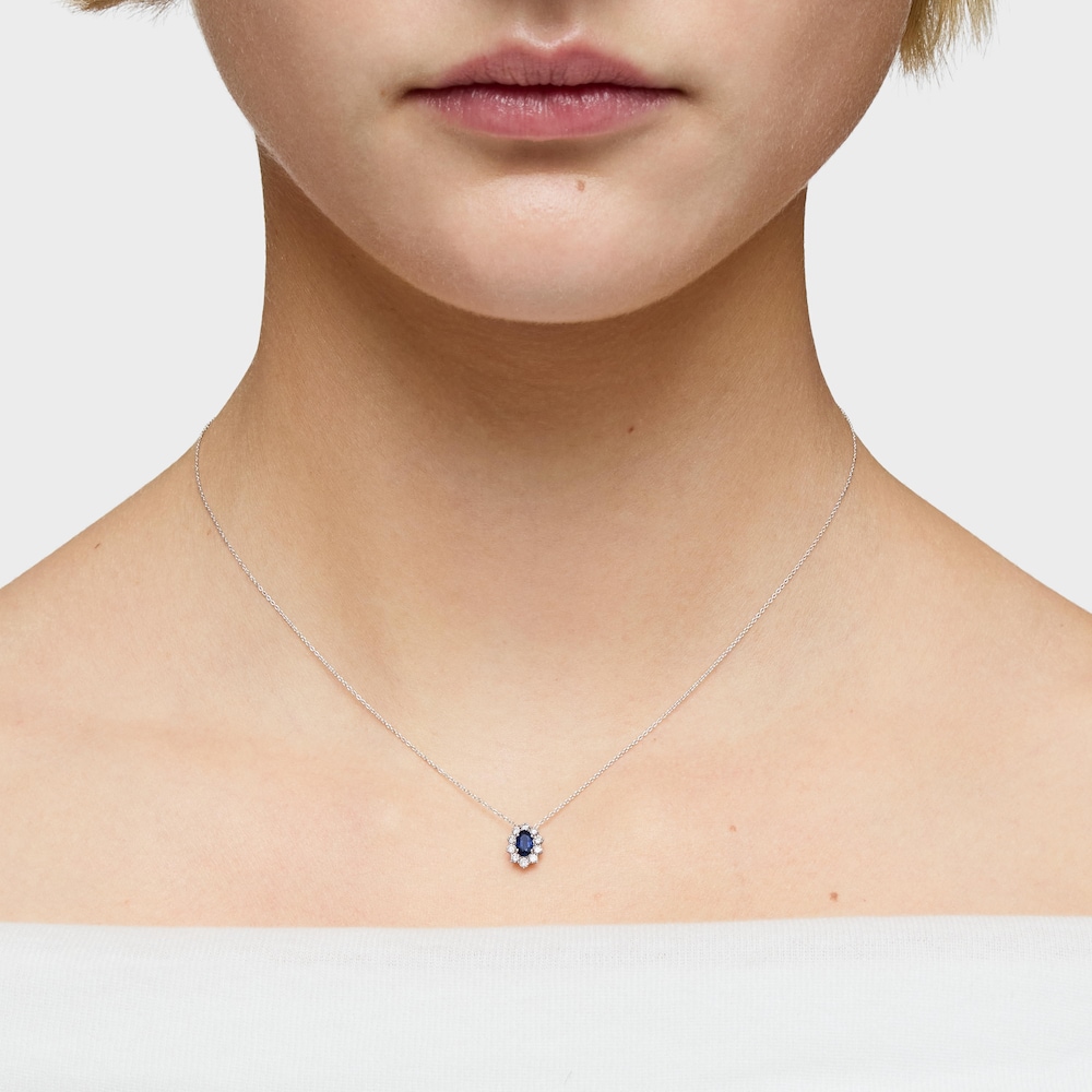 Colar em ouro branco com diamantes e safiras Tous Sweet Sapphire