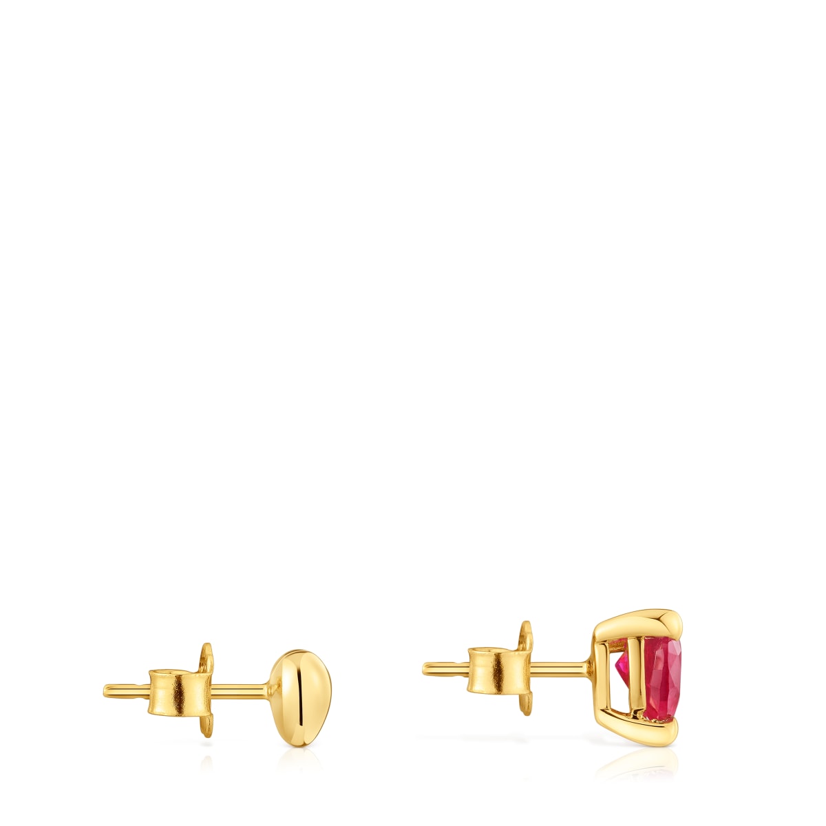 Pendientes con baño de oro 18 kt sobre plata y rubí creado en laboratorio Garden Of Love LGG