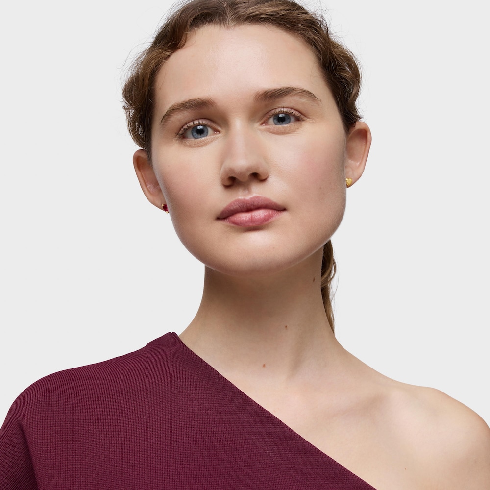 18kt gold plating over silver Earrings with lab-grown ruby Garden of Love LGG
