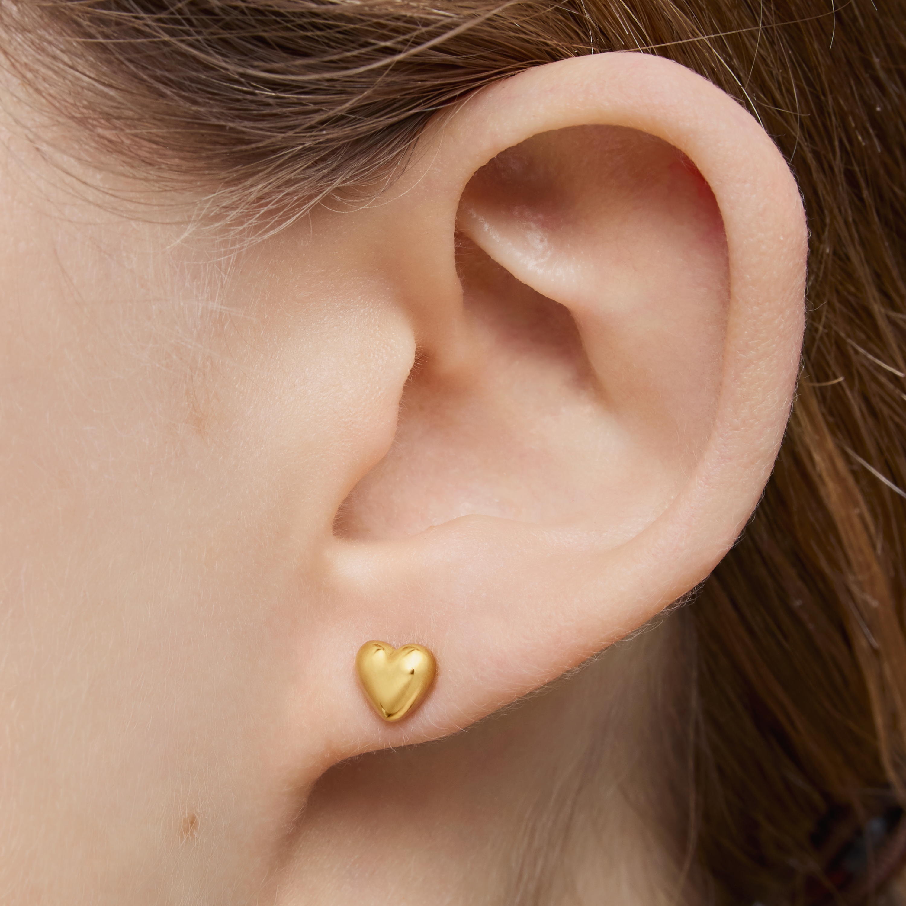 18K gold vermeil Earrings with lab-grown ruby Garden of Love LGG