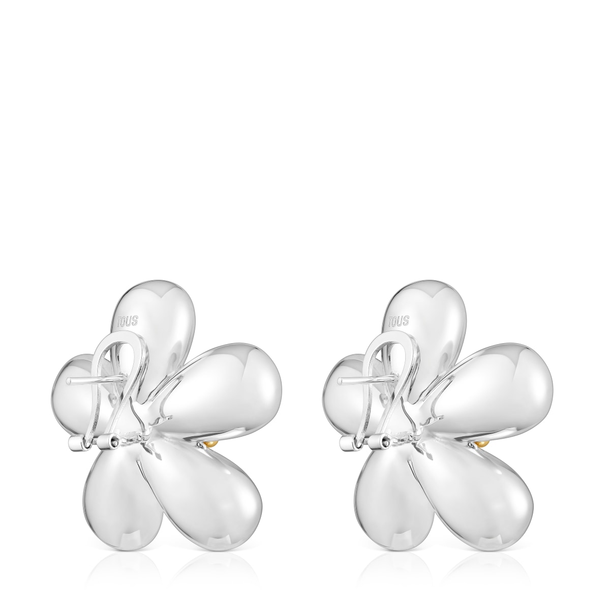 Two-tone flower Earrings with 36 mm cultured pearls Daisy