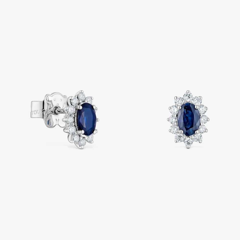 Pendientes de oro blanco con diamantes y zafiros TOUS Sweet Sapphire