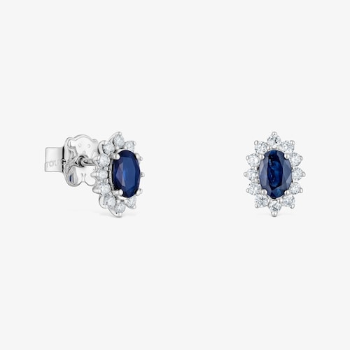 Pendientes de oro blanco con diamantes y zafiros TOUS Sweet Sapphire