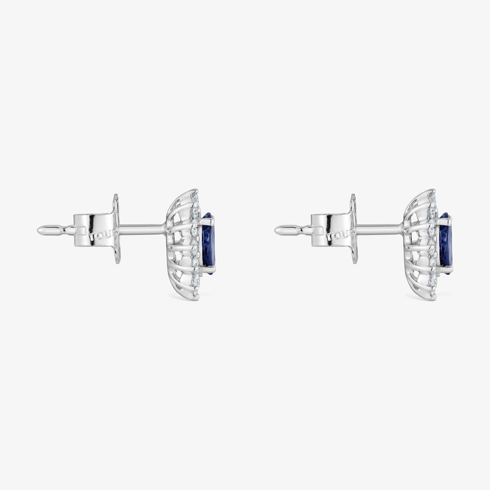 Pendientes de oro blanco con diamantes y zafiros TOUS Sweet Sapphire